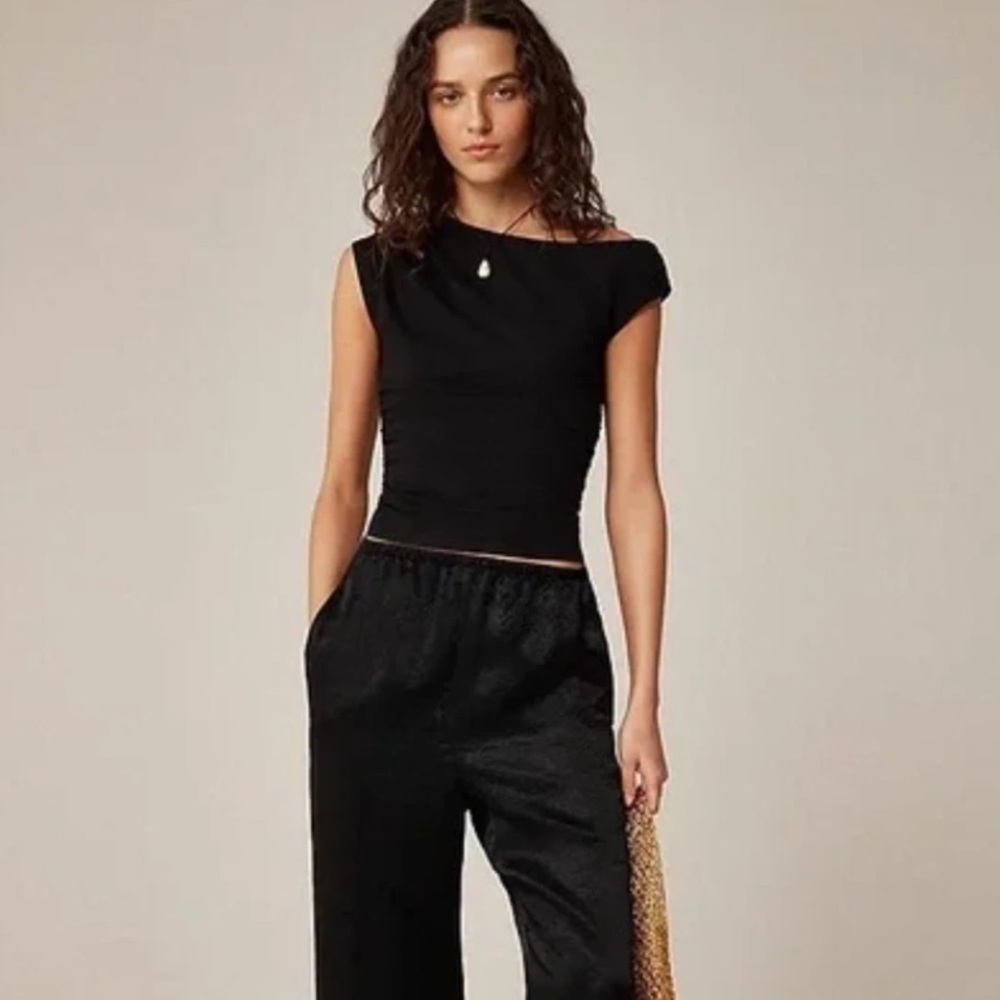 J. Crew stretch cotton blend off shoulder top NWT